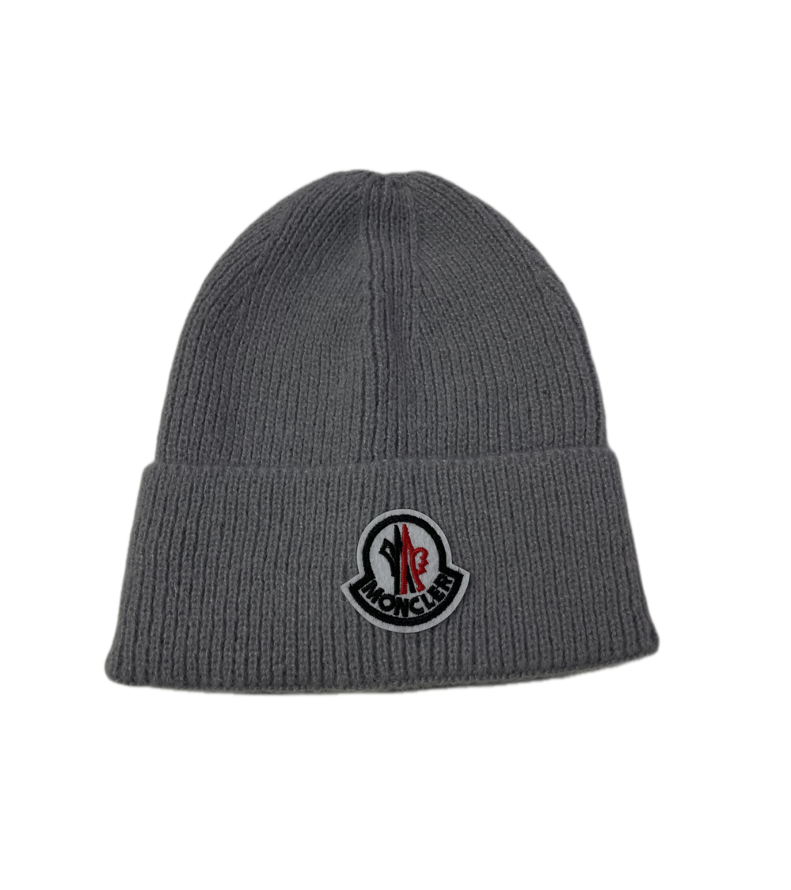 Moncler Beanie Patch Logo grau