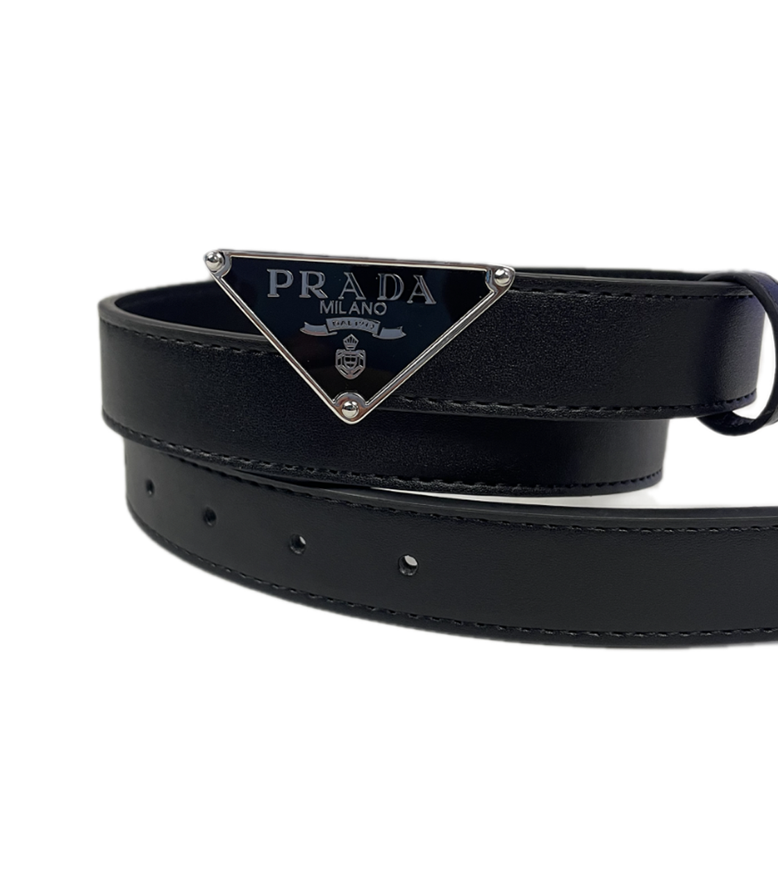 Prada Damengürtel schwarz-silber (105cm)