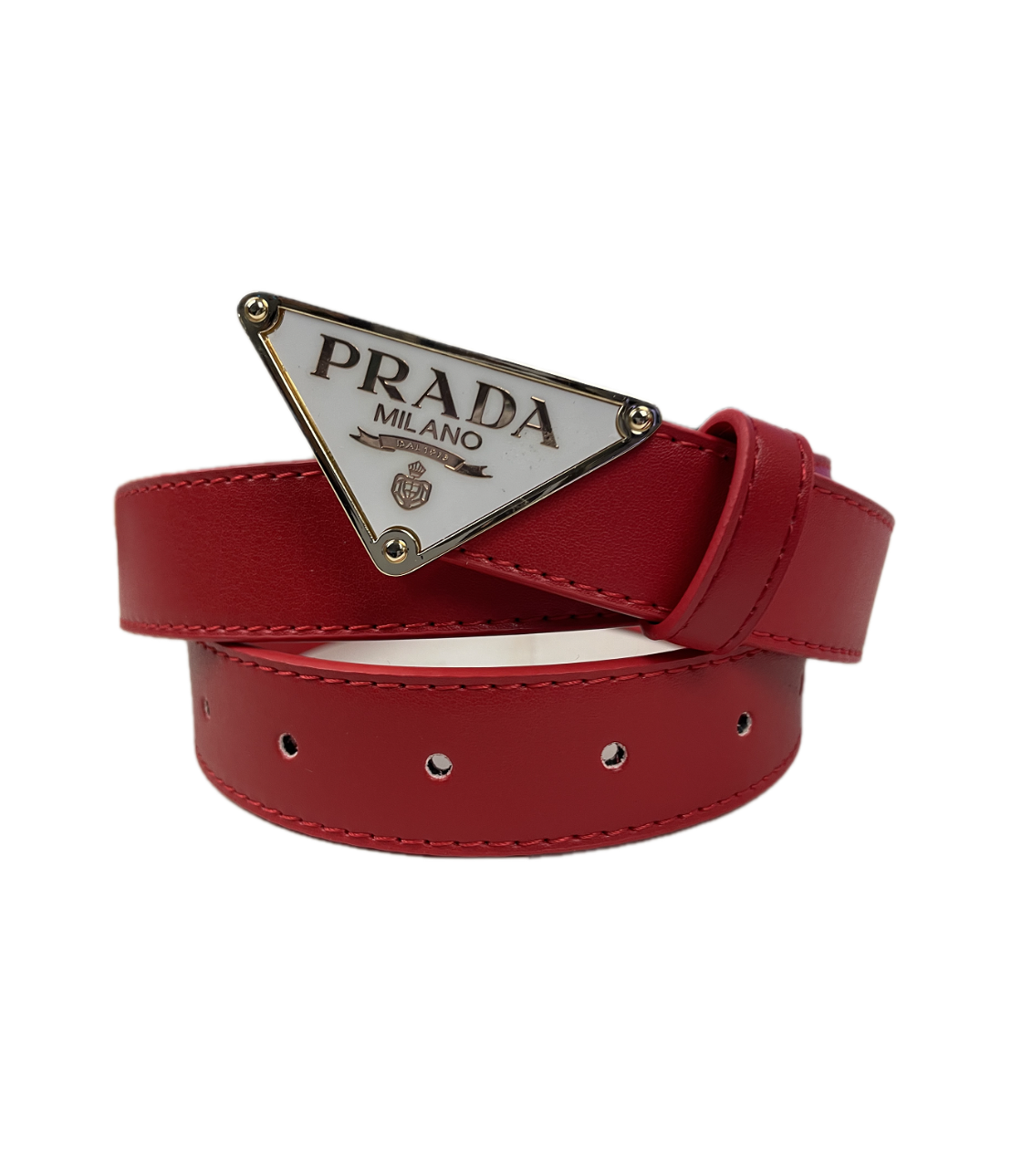 Prada Damengürtel rot-gold (100cm)