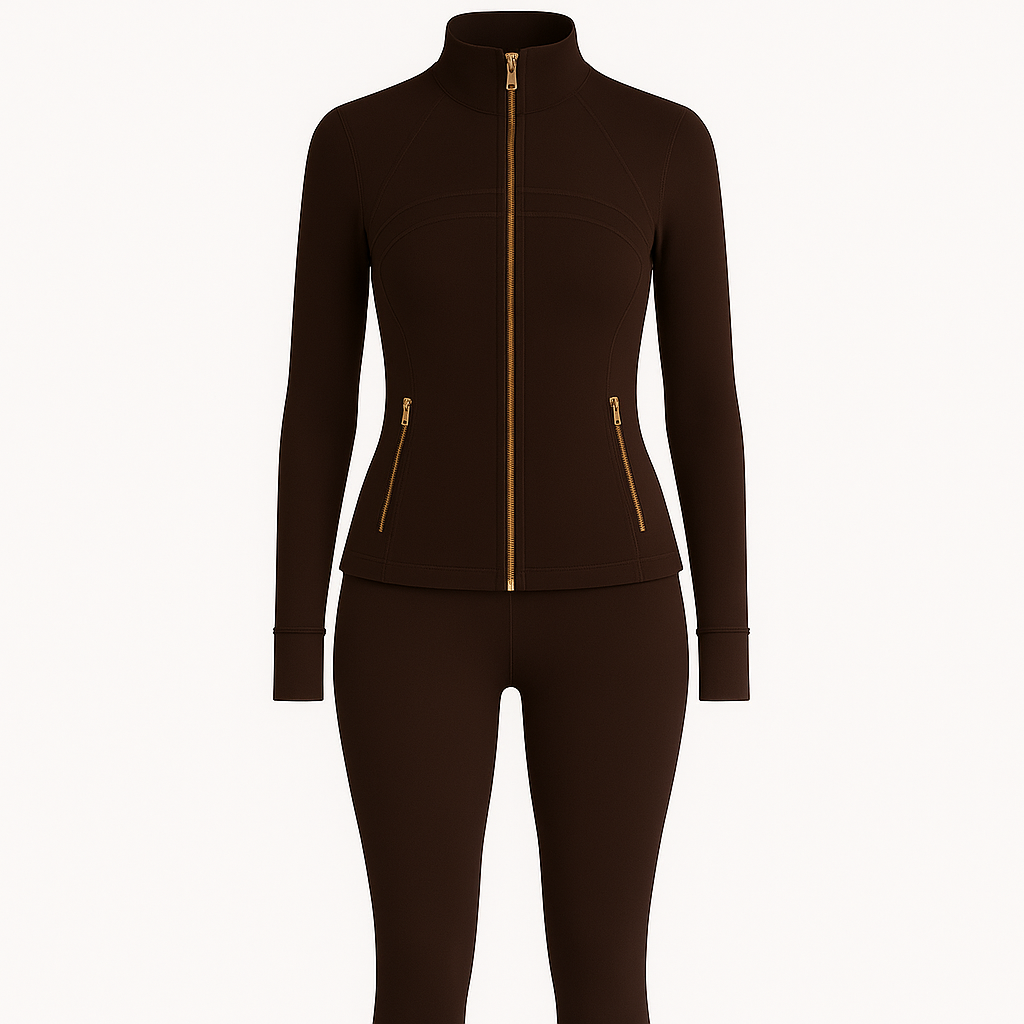 Lululemon Define Jacke & Leggins Braun/Gold