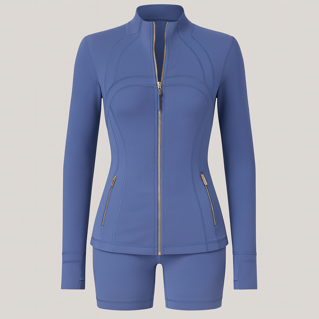 Sportset Jacke & Leggins Blau/Gold
