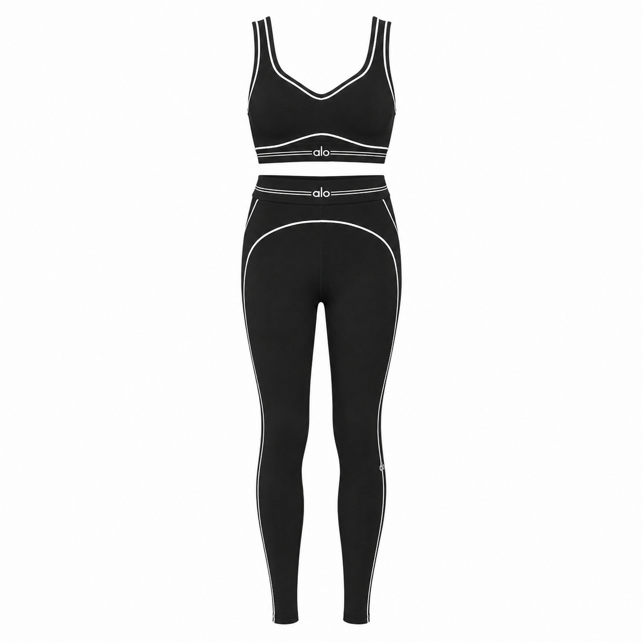 Alo Stripe Leggins + Bh Set